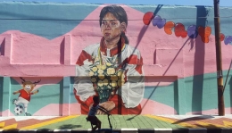 Mural Susi Susanti, duta obor Asian Games 2018 (dok. pri).