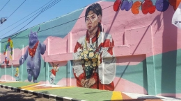 Mural Susi Susanti di salah satu bagian tembok di Kampung Asian Games Pucangsawit (dok. pri).