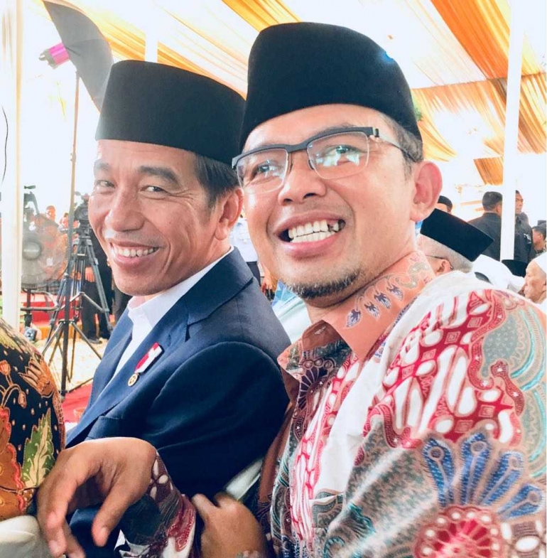 Presiden Jokowi bersama Ketua Lembaga Dakwah Nahdlatul Ulama, Maman Imanulhaq