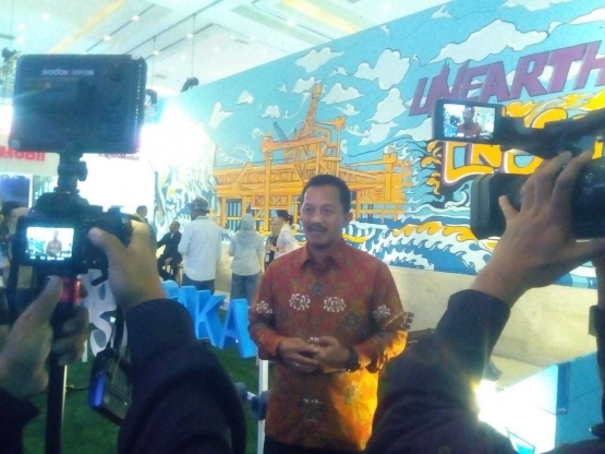 Jobi Triananda Hasjim di booth PGN Saka dalam IPA Convex 2018 (Foto:Prattemm)