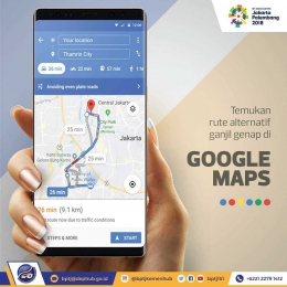 Google Map untuk Ganjil Genap Jakarta