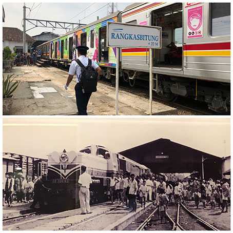 Stasiun Rangkasbitung dulu dan sekarang| Foto bawah: Museum Multatuli