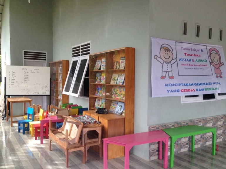Rumah belajar & taman baca bersama yang dikelola oleh Komunitas Jemaah Ahmadiyah di Desa Kp. Kelawas, Kec. Namorambe, Deli Serdang - Sumut. (dok. M. Nasrun) 