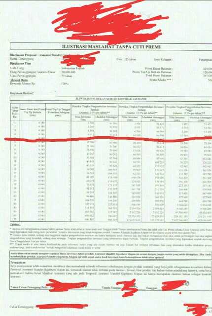 contoh ilustrasi asuransi produk unit link (dok pri)