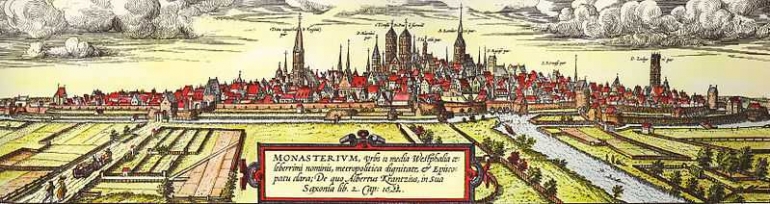 Lukisan Kota Munster abad 16 oleh Georg Braun dan Frans Hogenberg.