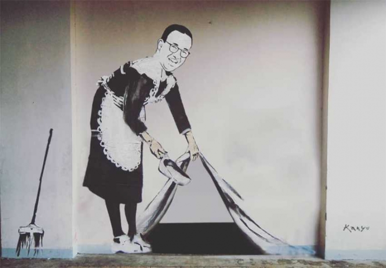 Gambar mural yang diunggah akun Instagram The Popo (instagram/seleb.tempo.co).