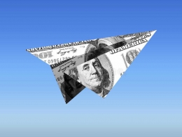 Dollar Paper Plane - source : https://www.dreamstime.com