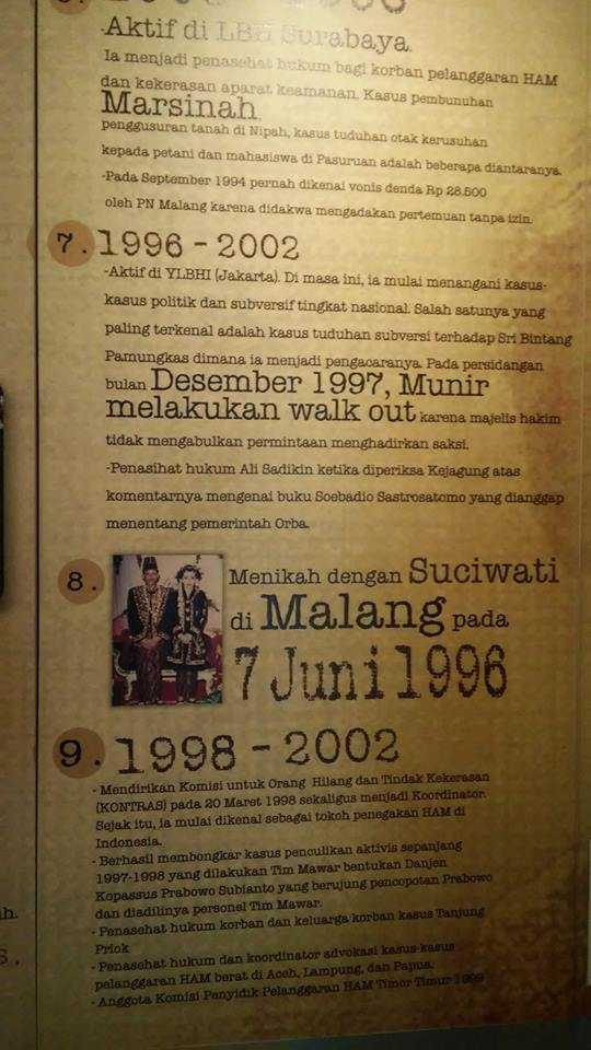 Poster perjalanan Munir (dok pribadi)