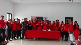 Para pengurus Relawan Jokowi Bersatu Banyumas yang baru saja di kukuhkan. (4/8/18)/dokpri
