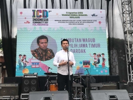 Emil Elestianto Dardak sambutan di Indonesia Community Day (ICD) 2018 di Taman Krida Budaya, Malang, Jawa Timur, Minggu (05/08/2018)/Kompasiana.com