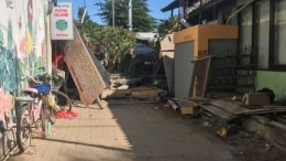 Kerusakan bangunan akibat gempa Lomok di salah satu pulau di gugusan gili (Sumber: ABC News/Sebastiaan Evans)