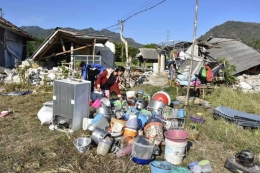 Salah satu kawasan terdampak gempa di lombok (Foto dokumentasi: kompas.com)