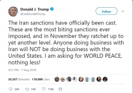 Cuitan Trump tentang sanksi Iran | dokumentasi pribadi