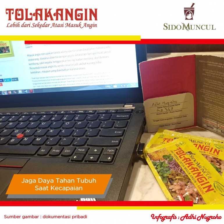 Menjaga daya tahan tubuh saat kecapaian. | Sumber gambar : dokumentasi pribadi (diolah dan disajikan kembali dalam bentuk infografis)