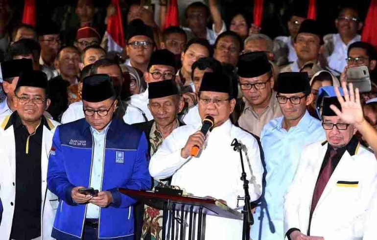 Prabowo dan jajaran partai koalisi kubu oposisi | beritasatu.com