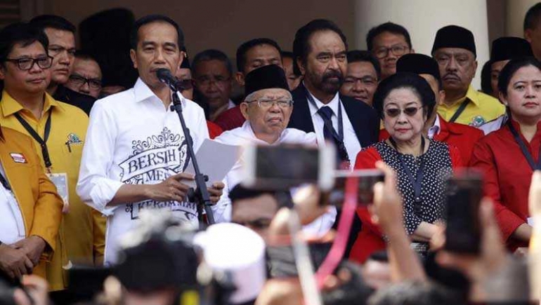 Jokowi saat berpidato sebelum berangkat ke KPU (.detik.com)