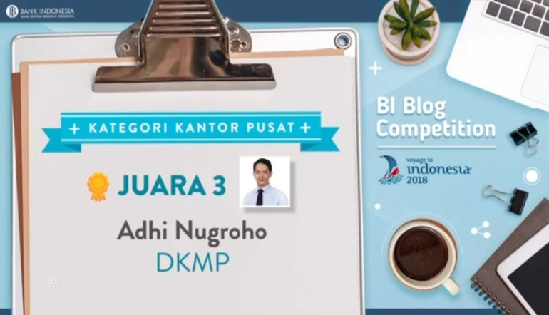 Juara 3 Bank Indonesia Blog Competition. | Sumber : Dokumentasi Pribadi