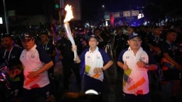 Kirab obor Asian Games di Serang, Banten (Sumber: detik.com(