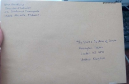 surat yang saya kirim untuk Pangeran Harry. (foto: dokpri)