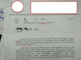 surat dari xxx yang salah sebut ASEAN GAMES (sumber: dokpri)