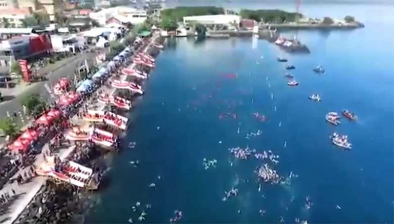 PANTAI MEGA MAS, MANADO. Lokasi rekor penyelaman 928 wanita penyelam Indonesia. (Foto: Pallawa News)