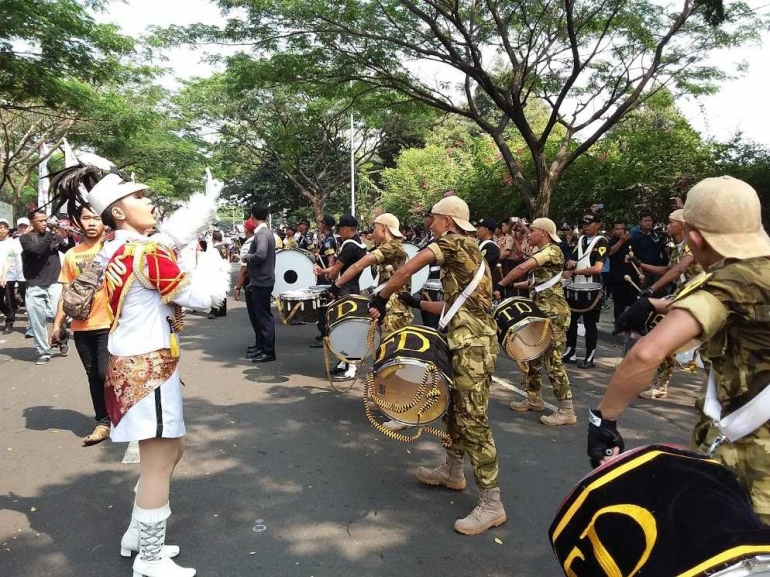 Taruna juga ikut meramaikan kedatangan api Asian Games. Foto | Dokpri