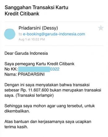 Surat Sanggahan Transaksi Kartu Kredit Bagikan Contoh