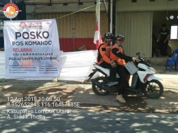 Relawan penanggulangan bencana di Lombok Utara (dok. pribadi, 12-8-2018)