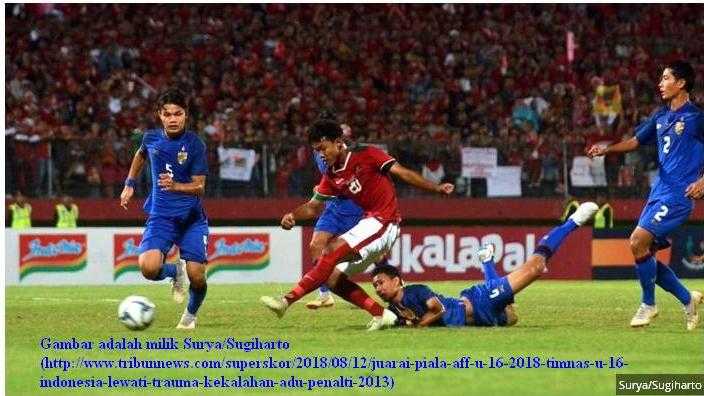 Pertandingan Final AFF U-16 Championship 2018 antara Indonesia vs Thailand