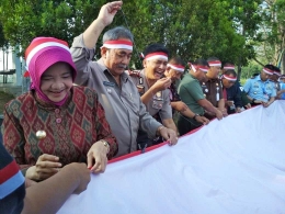 Unsur pemerintahan Kota Banjar jahit kain merah puih/dokpri