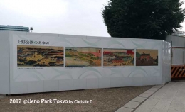 Dokumentasi pribadi | Beberapa dinding untuk menempelkan sketsa Euno Park di jaman Edo