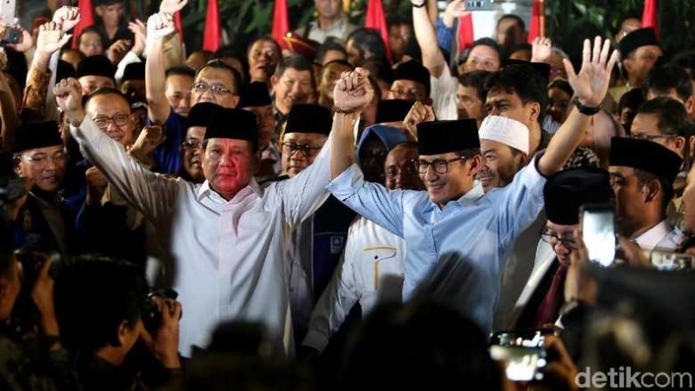 Pasangan capres-cawapres, Prabowo dan Sandiaga Uno (detik.com).