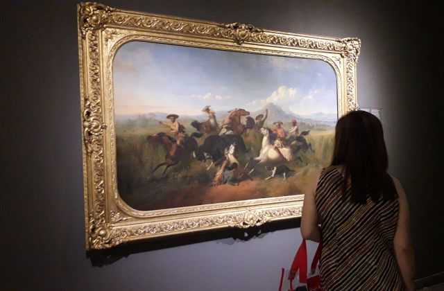 Selain Perkelahian dengan Singa, lukisan Berburu Banteng juga salah satu masterpiece Raden Saleh (dokpri)
