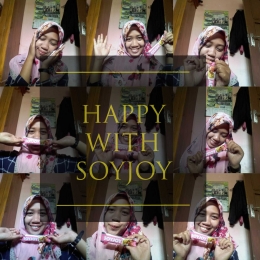 Deskripsi : Happy with soyjoy, Sumber : dokpri