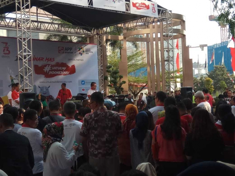 Keseruan menyambut Asian Games di Sinar Mas Land Plaza, Jakarta, 15 Agustus 2018/foto dokpri