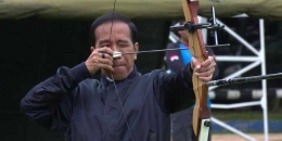 Jokowi membidik sasaran (Biro Pers Setpres).