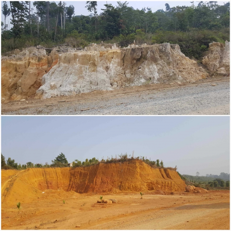 Sisa bukit yang dibelah untuk jalan paralel. Sumber: Koleksi pribadi