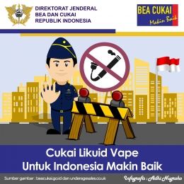 Cukai Likuid Vape untuk Indonesia Makin Baik | Sumber gambar : beacukai.go.id dan underagesales.co.uk (diolah dan disajikan kembali dalam bentuk infografis). 