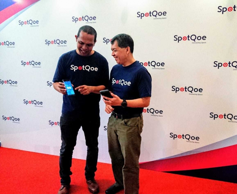 (28/8/2018) Hari Ananto - Head of SpotQoe & Halim Wahjana - Komisaris PT Astragraphia Xprins Indonesia, di Acara Launching Aplikasi SpotQoe 
