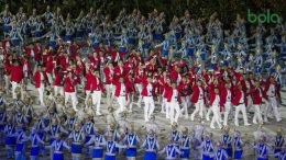 Parade kontingen Indonesia di Pembukaan Asian Games 2018 (bola.com)
