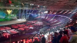 Upacara pembukaan Asian Games 2018 berlangsung megah dan meraih (Dokpri)