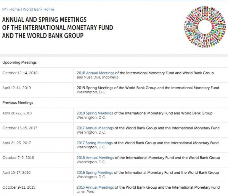 Host Country of IMF-WBG Spring and Annual Meetings dari tahun 2015-2019 (https://www.imf.org)