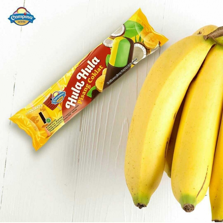 Hula Hula pisang cokelat (sumber: instagram/campinaicecream