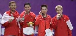 Fajar/Rian, belajar banyak hal dari kekalahan di final Asian Games 201 dari Markus/Kevin/Foto: Twitter BadmintonIna