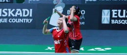 Yulifrah Barkah dan Jauza Fadhila saat tampil di Kejuaraan Dunia Junior 2016/Foto Djarumbadminton