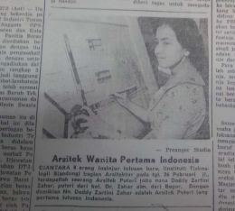 Arsitek perempuan pertama ITB-Foto: irvan sjafari repro Pikiran Rakjat.
