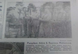 Bukankah Bandung pelopor Resimen Mahasiswa? Foto: Irvan Sjafari/Repro Pikiran Rakjat.