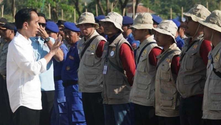 Sejumlah 2,250 sukarelawan saat Apel Siaga NTB Bangun Kembali (3/IX) |Foto: FB Presiden Jokowi