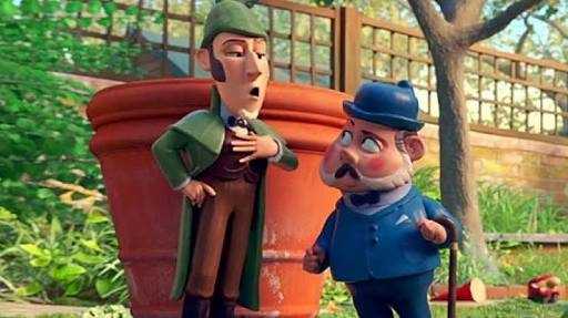 Sherlock Gnomes (pengisi suara Johnny Depp) dan Mr. Watson (pengisi suara Chiwetel Ejiofor) (sumber: www.theithacan.org)