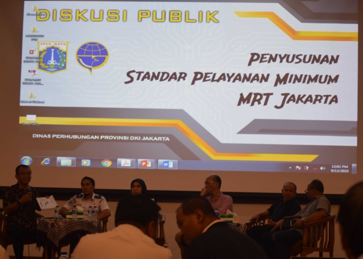 Diskusi Publik untuk mendapatkan tanggapan saran dan masukan untuk penyempurnaan dalam penyusunan SPM MRT Jakarta. (Dok. Amad)